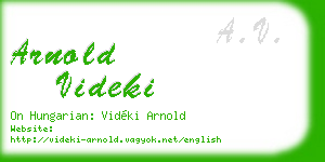 arnold videki business card